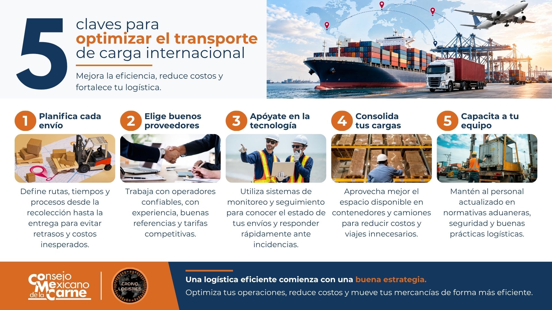 5 claves para optimizar el transporte de carga internacional